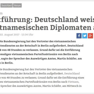 Vụ bắt cóc Trịnh Xuân Thanh: Nước Đức trục xuất những nhà ngoại giao Việt Nam